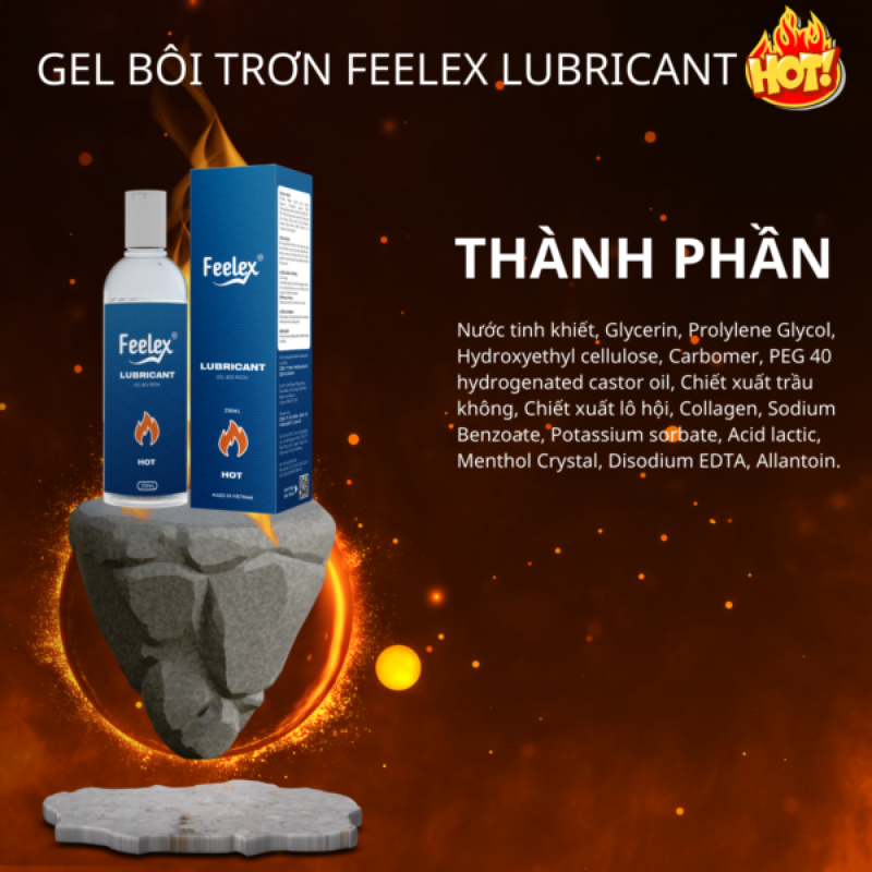 Gel bôi trơn ấm nóng Feelex Lubricant Hot - 250ml