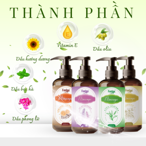 Dầu massage body Feelex nhiều mùi hương – 300ml