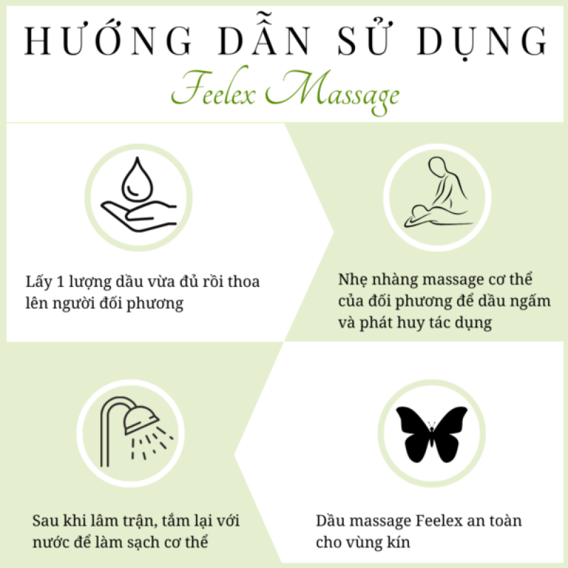 Dầu massage body Feelex nhiều mùi hương – 300ml