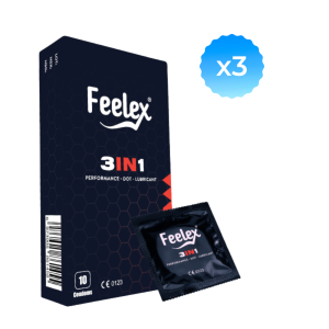 Combo 3 hộp bao cao su Feelex 3in1 - Ver 2024