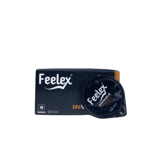Bao cao su Feelex Invisible siêu mỏng, nhiều gel - Hộp 10 cái
