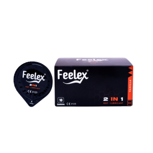 Bao cao su gân gai Feelex 2in1 nhiều Gel – Hộp 10 cái