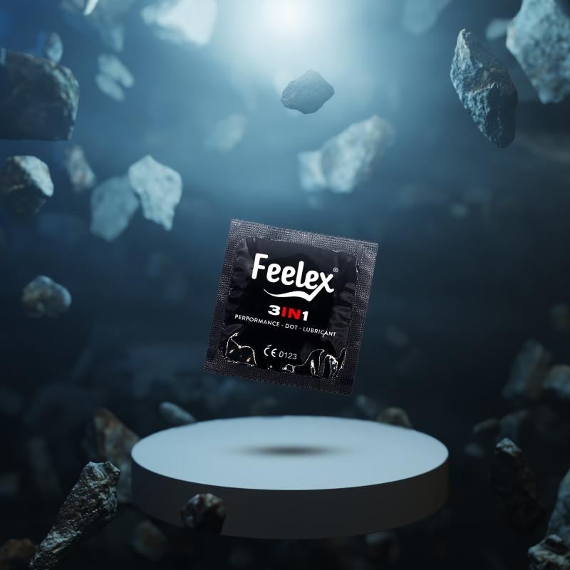 Bao cao su Gân Gai Kéo dài thời gian Nhiều Gel Feelex 3in1