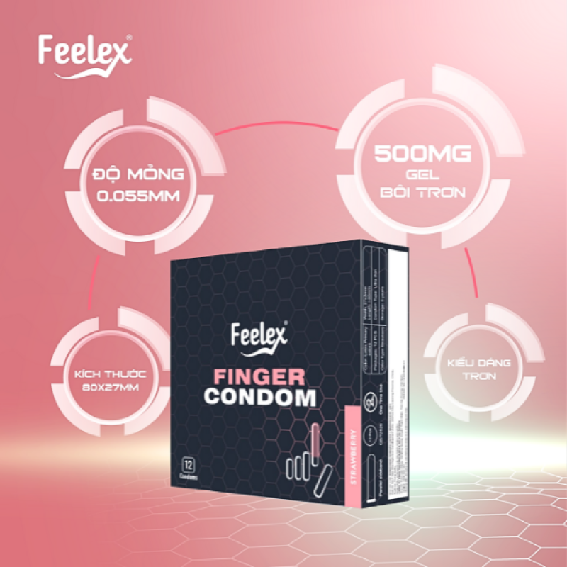 Bao cao su ngón tay Feelex Finger Condom - Hộp 12 cái