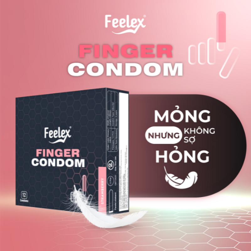 Bao cao su ngón tay Feelex Finger Condom - Hộp 12 cái