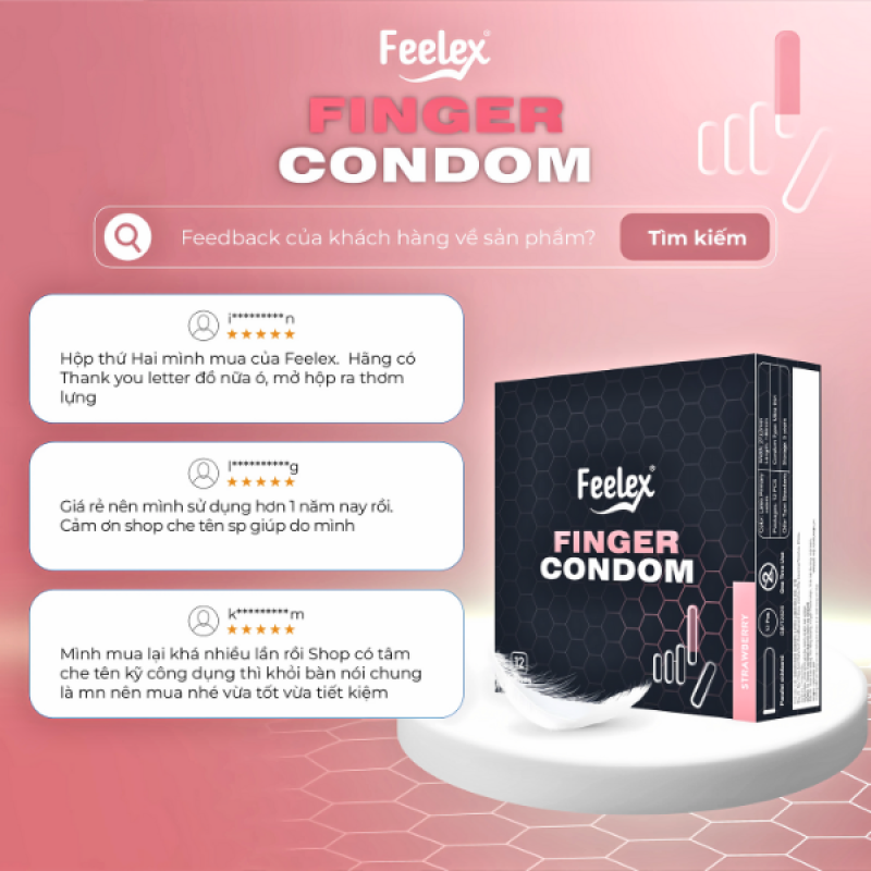 Bao cao su ngón tay Feelex Finger Condom - Hộp 12 cái