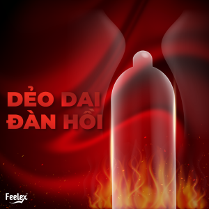Bao cao su Feelex Passionate Factor siêu mỏng, nhiều gel, ấm nóng - Hộp 10 cái