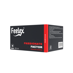 Bao cao su Feelex Passionate Factor siêu mỏng, nhiều gel, ấm nóng - Hộp 10 cái